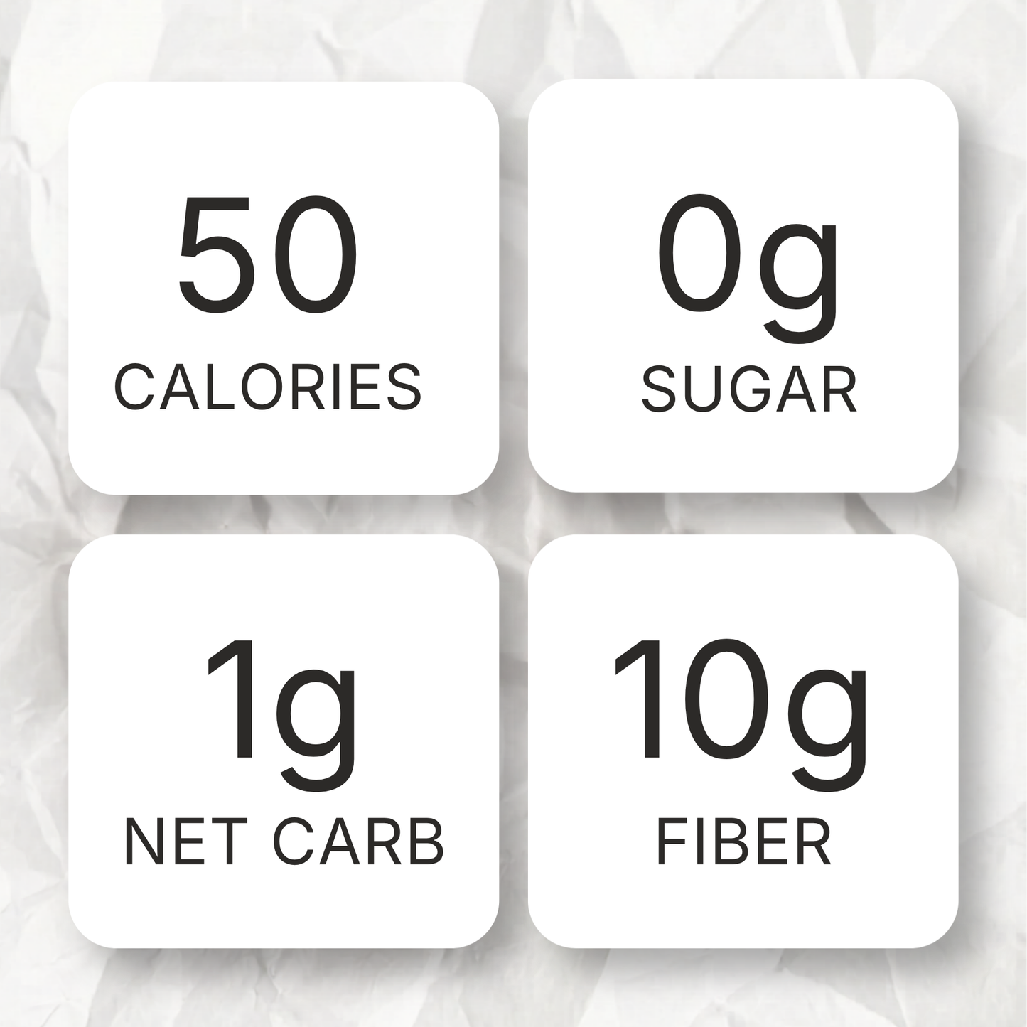 Nour cookie nutrition facts: 50 calories, 0g sugar, 1g net carb and 10g fiber per cookie